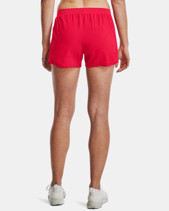 Women's UA Fly-By 2.0 Collegiate Sideline Shorts, Red, pdpMainDesktop image number 1